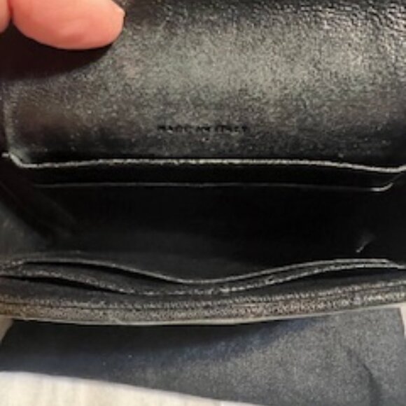 Gently Used Saint Laurent YSL Monogram Trifold Wallet in Black Grained Leather - Picture 6 of 10